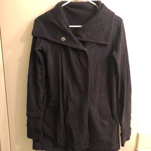 Lululemon Savasana Wrap Navy Jacket 6 Wrap Snap Buttons Retired Rare